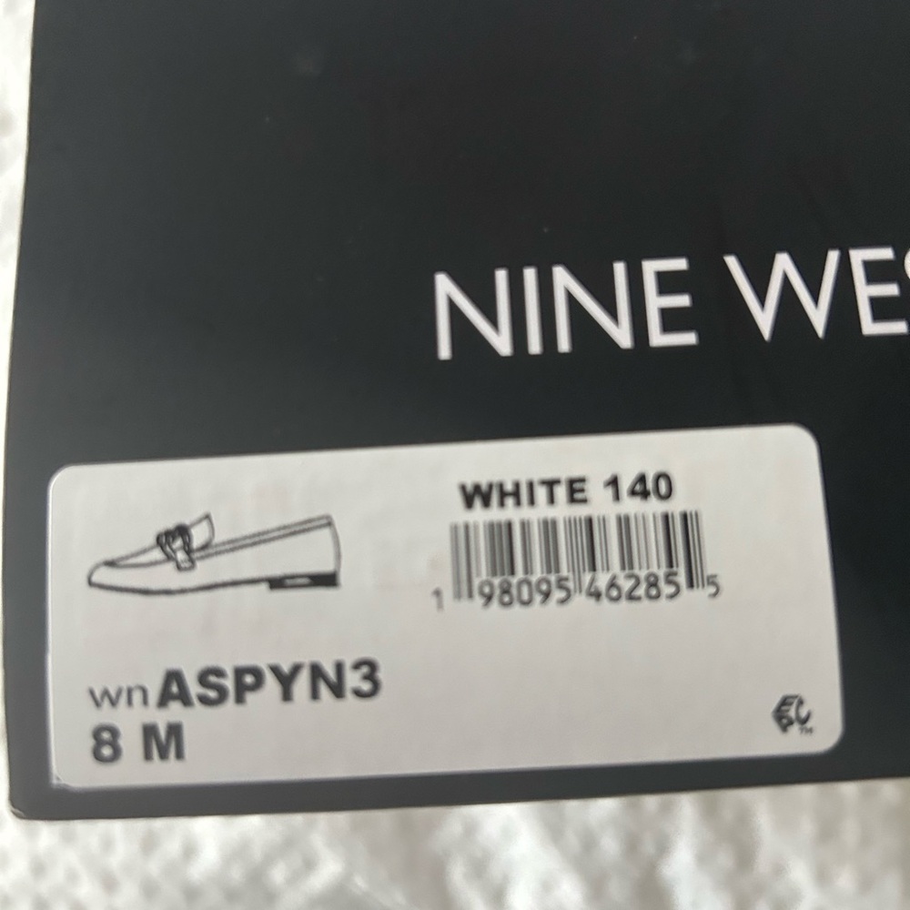 Nine West White and Gold Loafers with Chain Detail - Picture 4 of 5